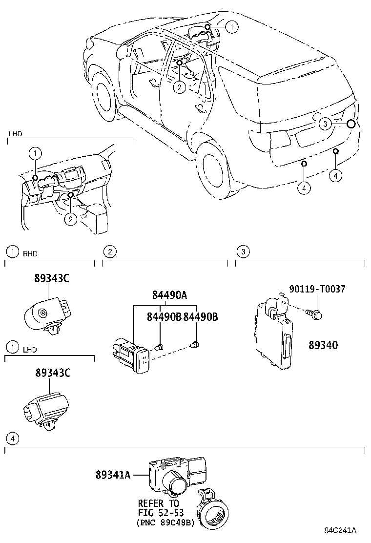 89341-48010 SENSOR, ULTRASONIC, NO.1 product image