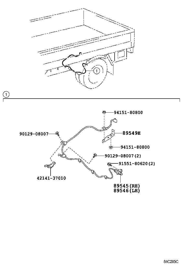 89545-37101 SENSOR, SPEED, REAR RH product image