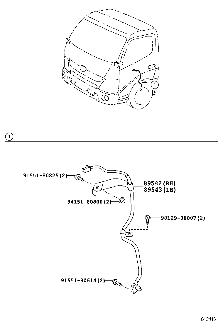 89545-37201 SENSOR, SPEED, REAR RH product image