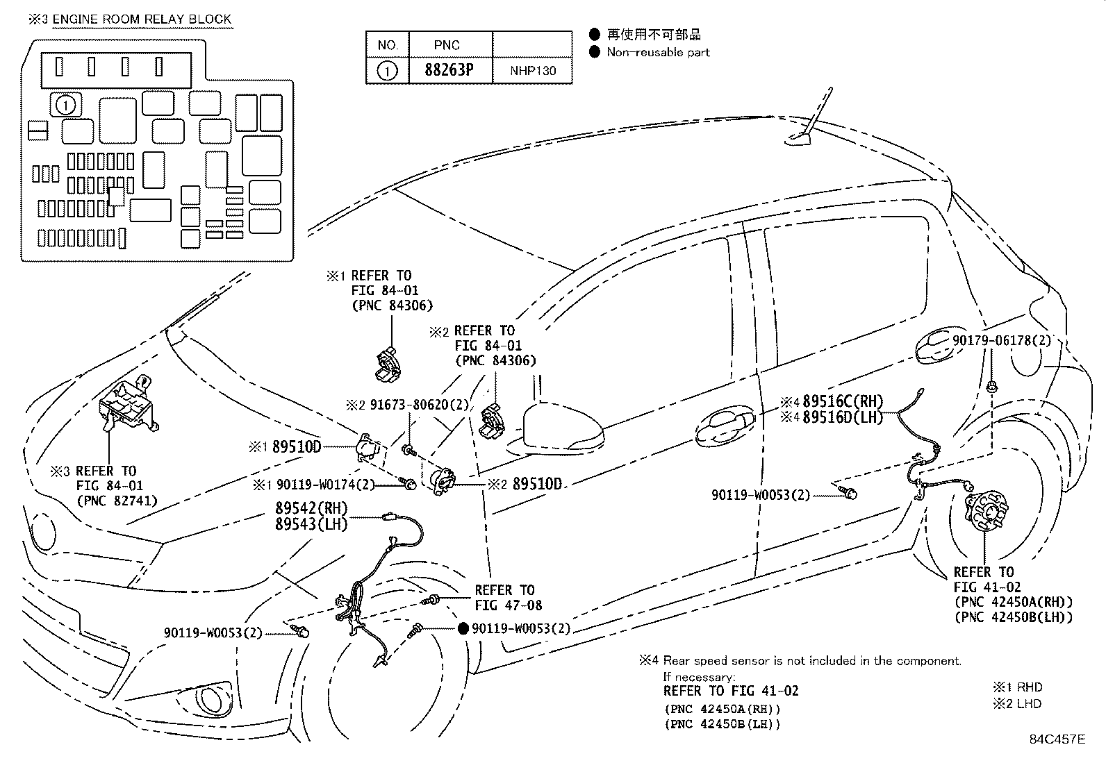 89542-0D050 SENSOR, SPEED, FRONT RH product image