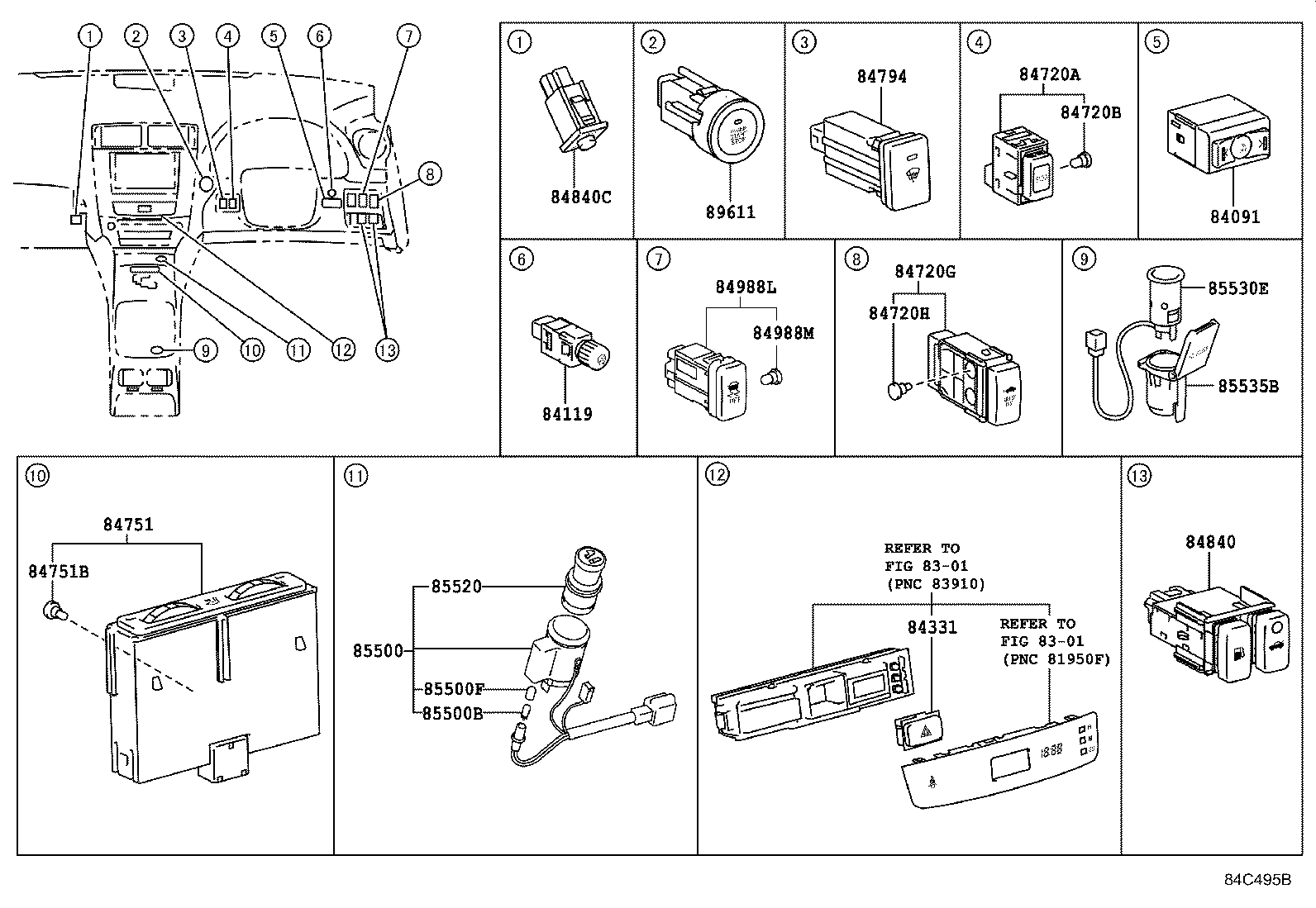 82730-53441 BLOCK ASSY, INSTRUMENT PANEL JUNCTION product image