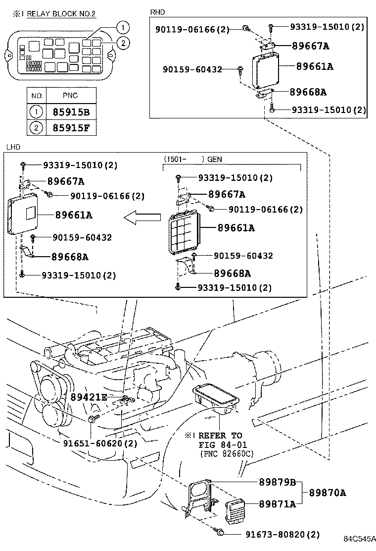 89668-36080 BRACKET, ENGINE CONTROL COMPUTER, NO.2 product image