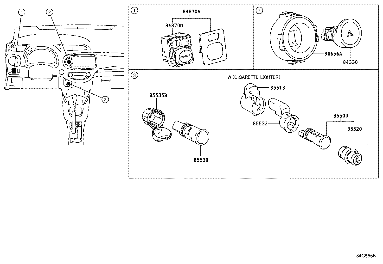 84656-52070 BEZEL, SWITCH product image