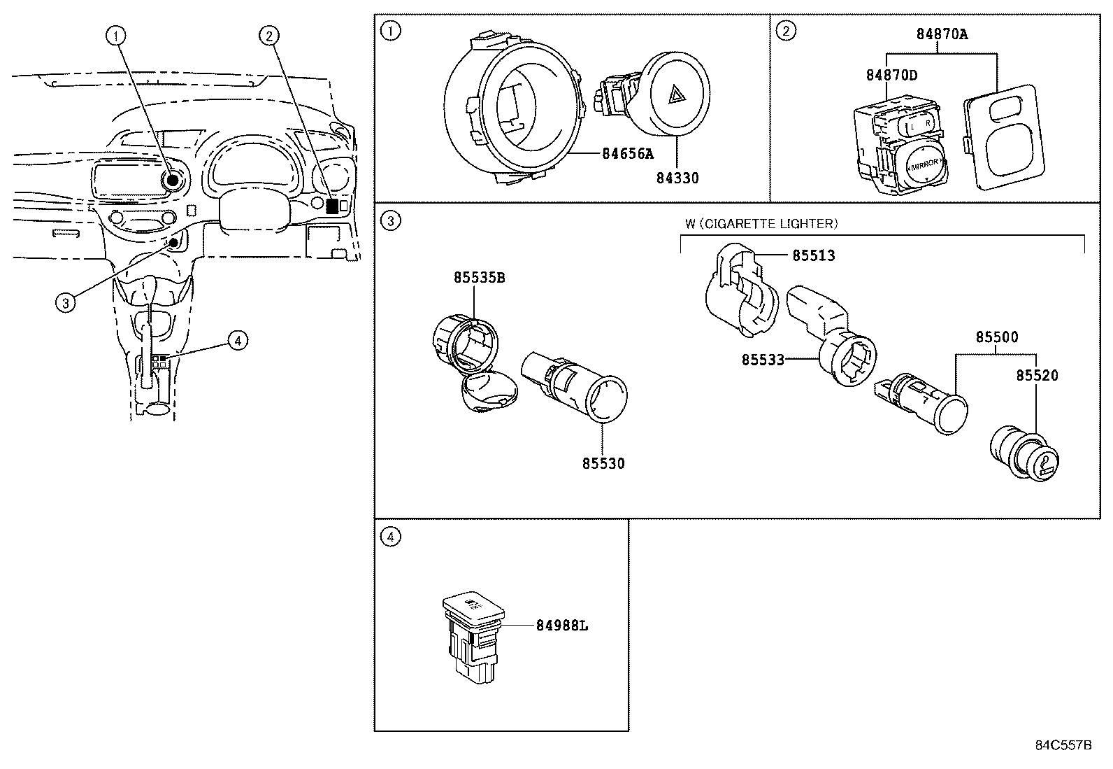 84656-52070 BEZEL, SWITCH product image