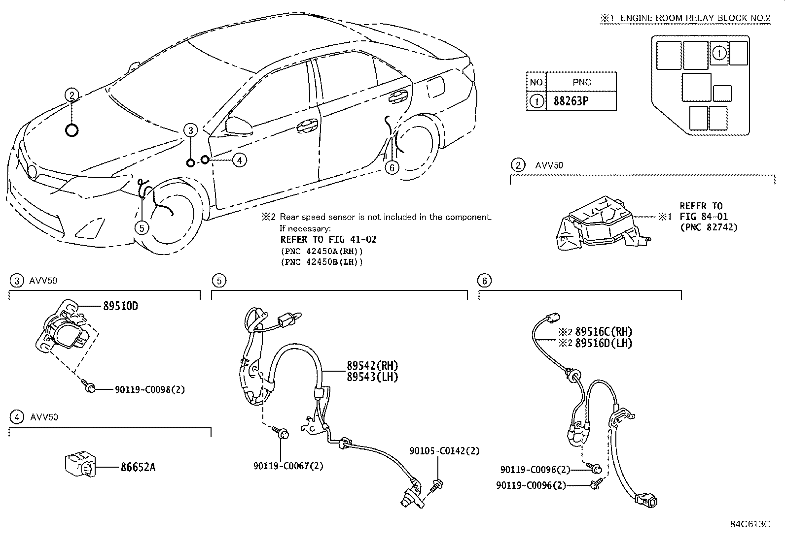 89516-06200 WIRE, SKID CONTROL SENSOR, LH product image