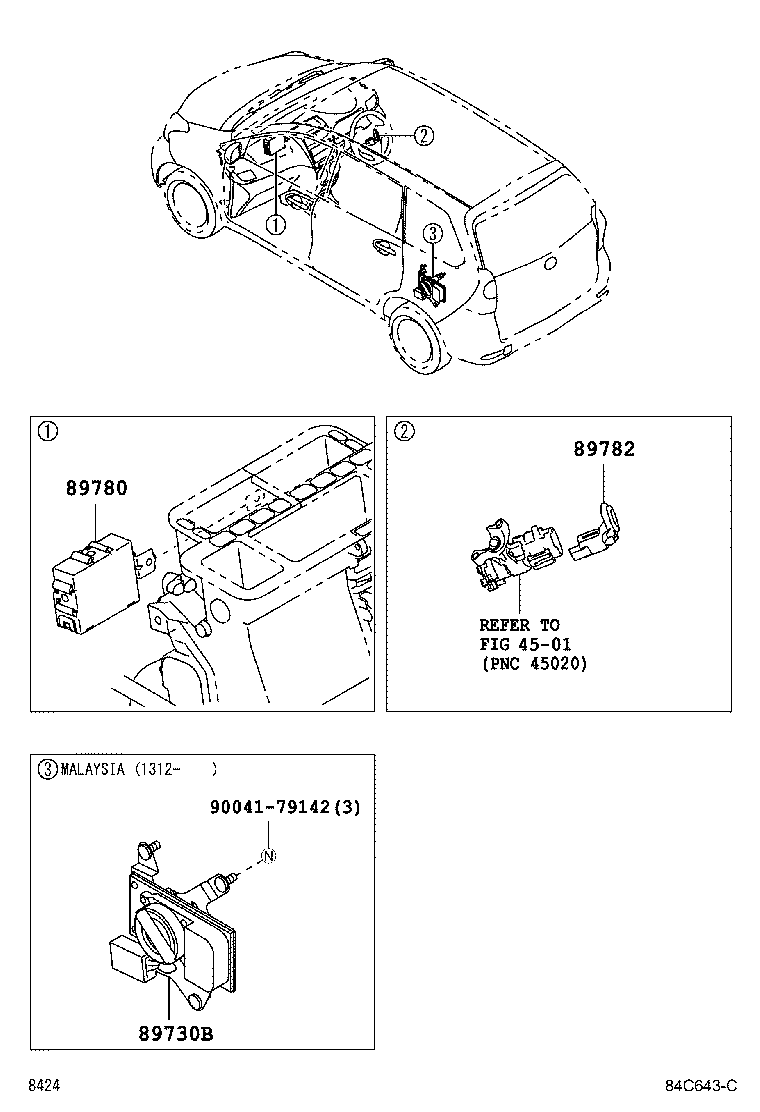 Toyota 89730-BZ050 COMPUTER ASSY, THEFT WARNING