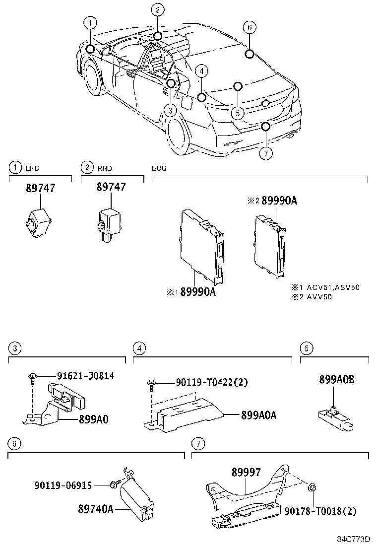 89741-06110 RECEIVER, DOOR CONTROL product image