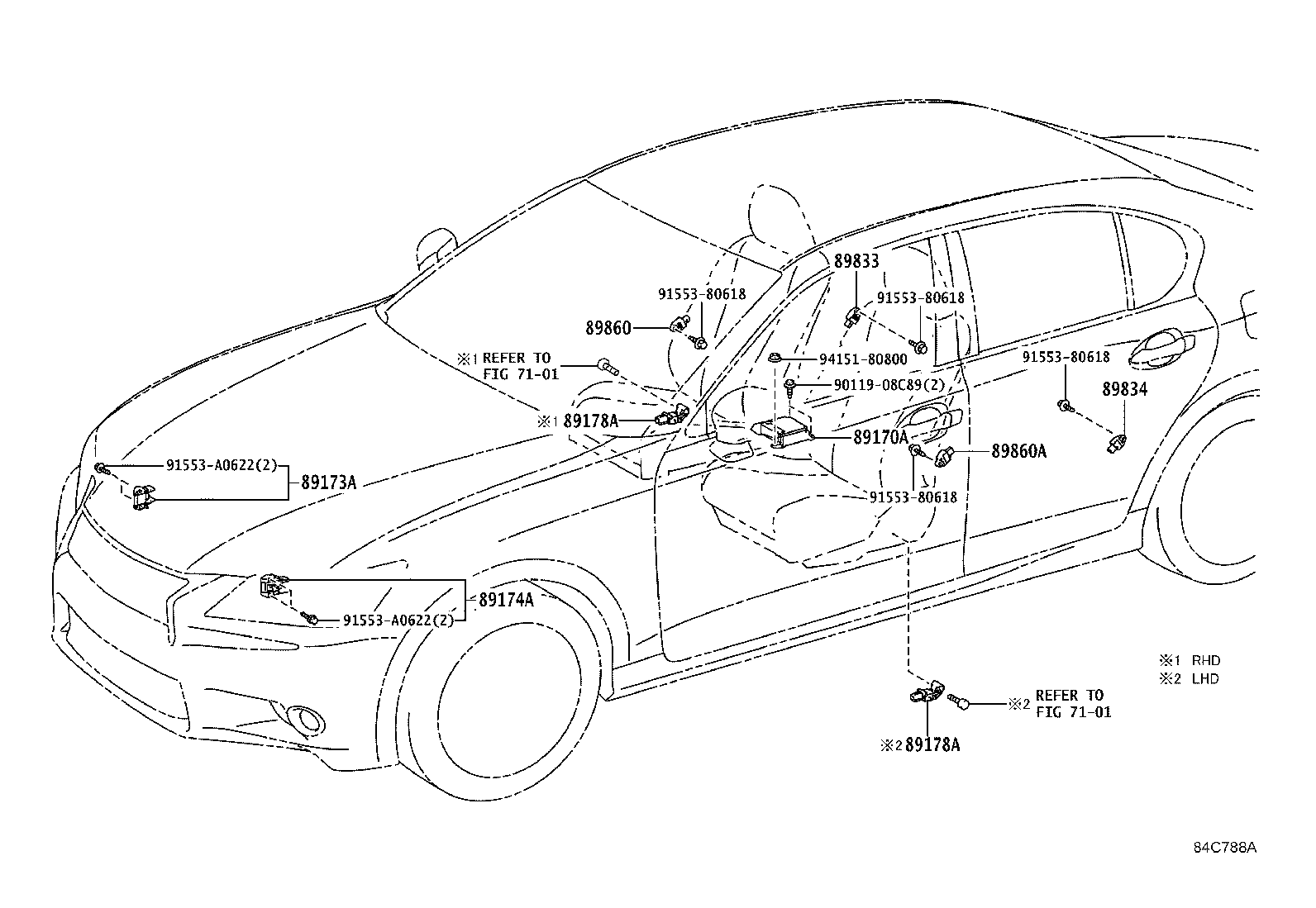 89173-59286 SENSOR, AIR BAG, FRONT RH product image