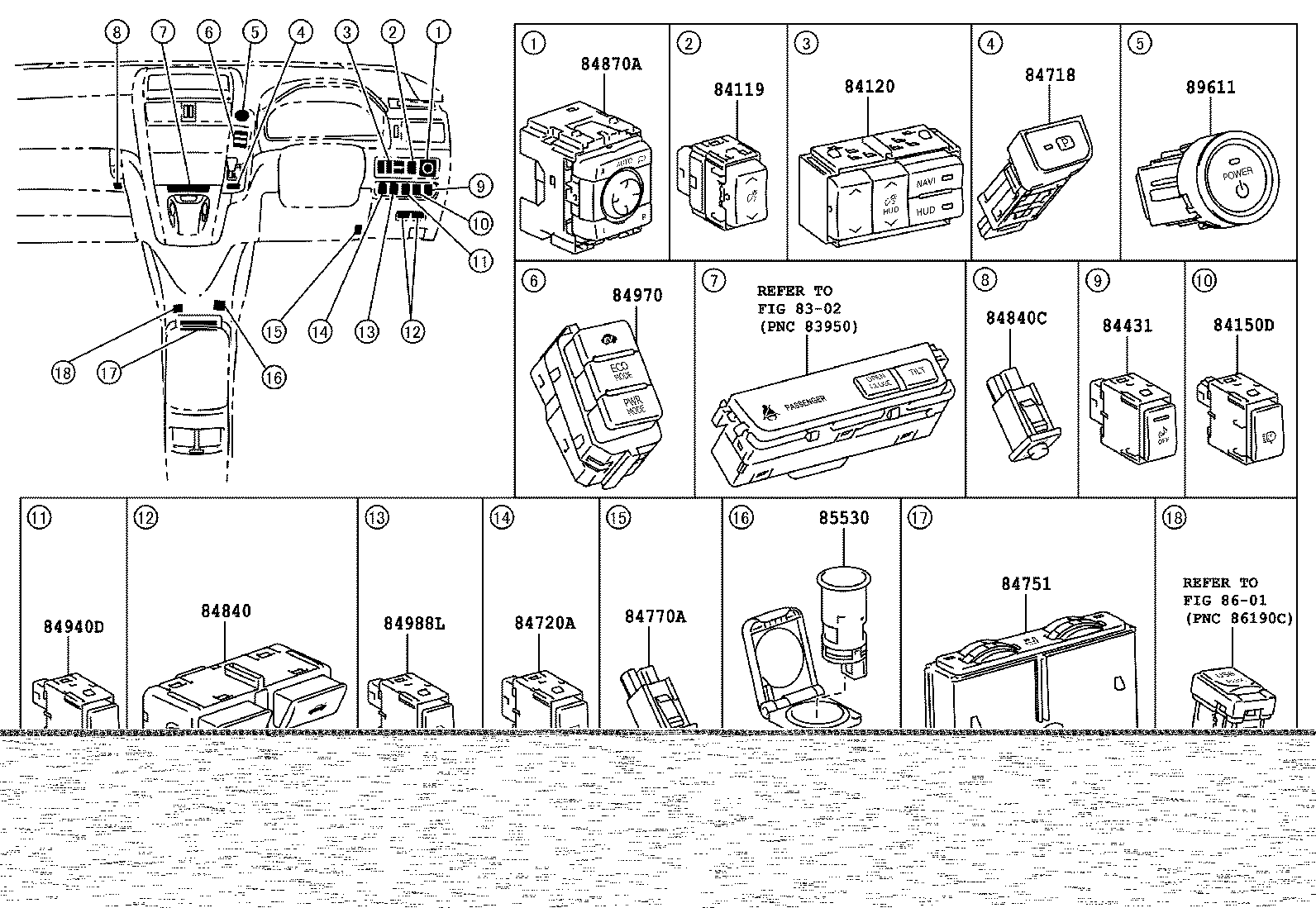 84140-48170 SWITCH ASSY, HEADLAMP DIMMER product image