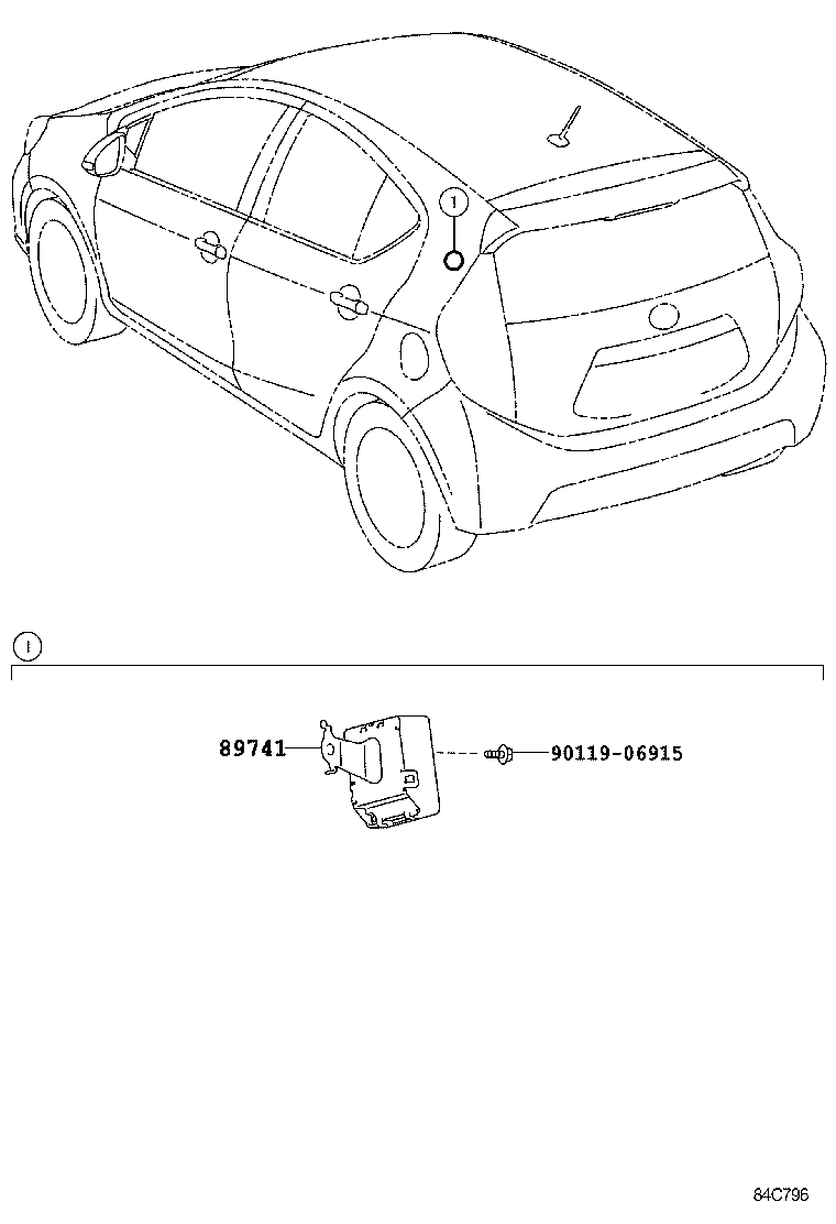 89740-52220 RECEIVER, DOOR CONTROL product image