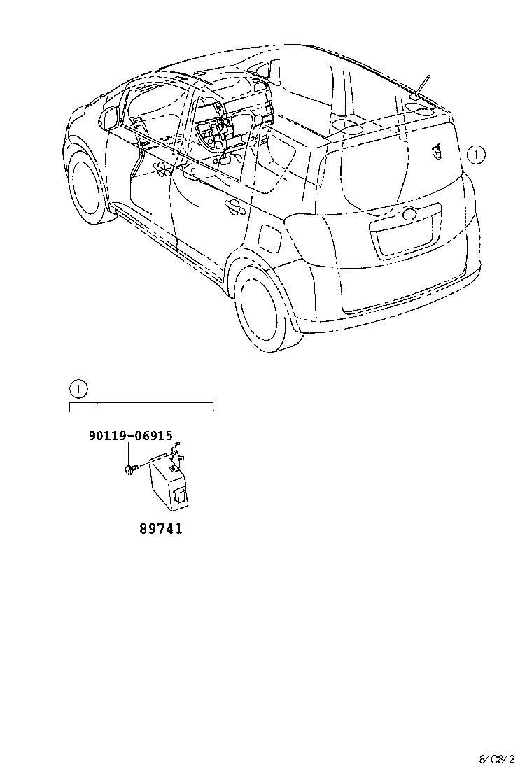 89740-52090 RECEIVER, DOOR CONTROL product image