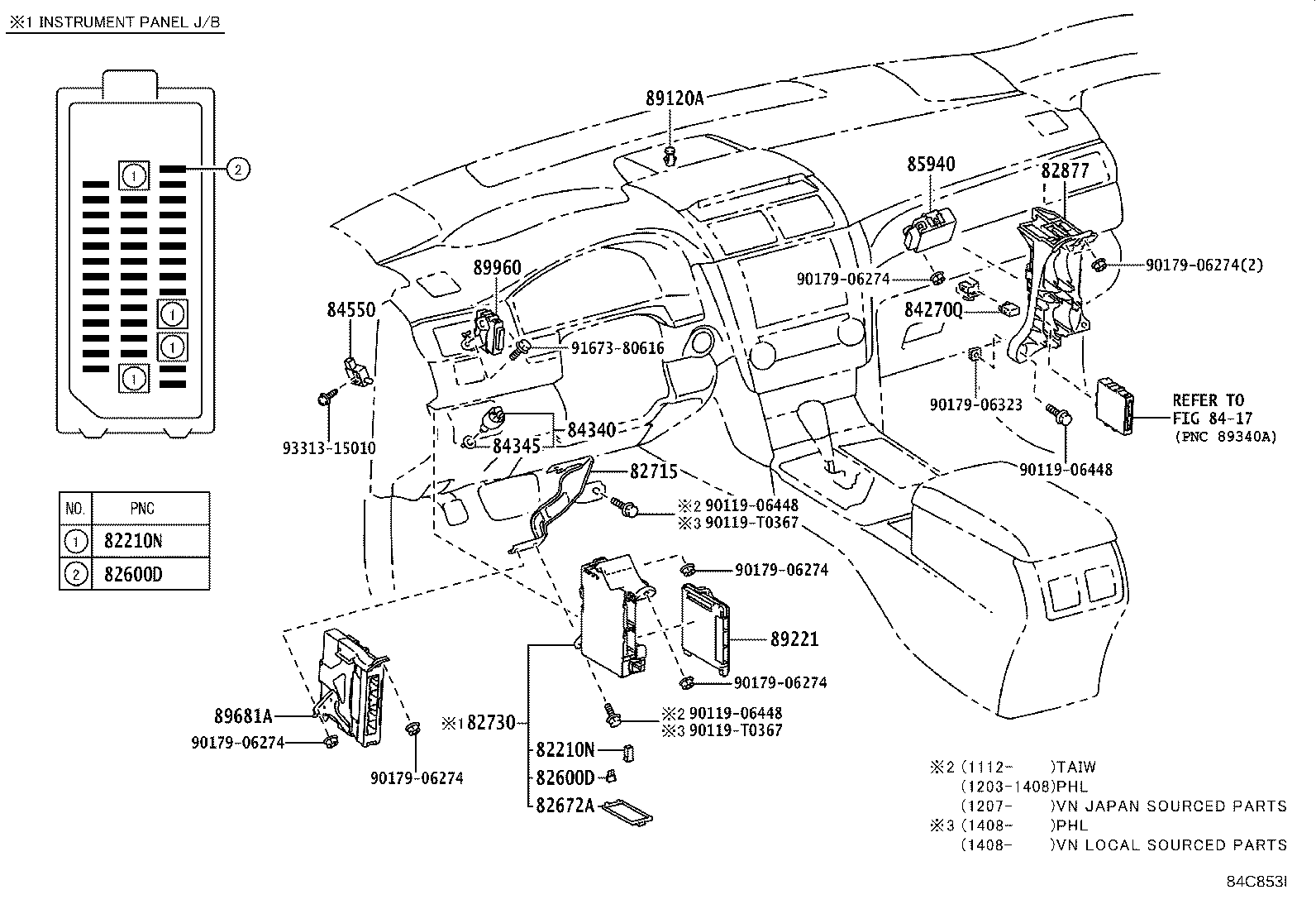 82730-33F43 BLOCK ASSY, INSTRUMENT PANEL JUNCTION product image