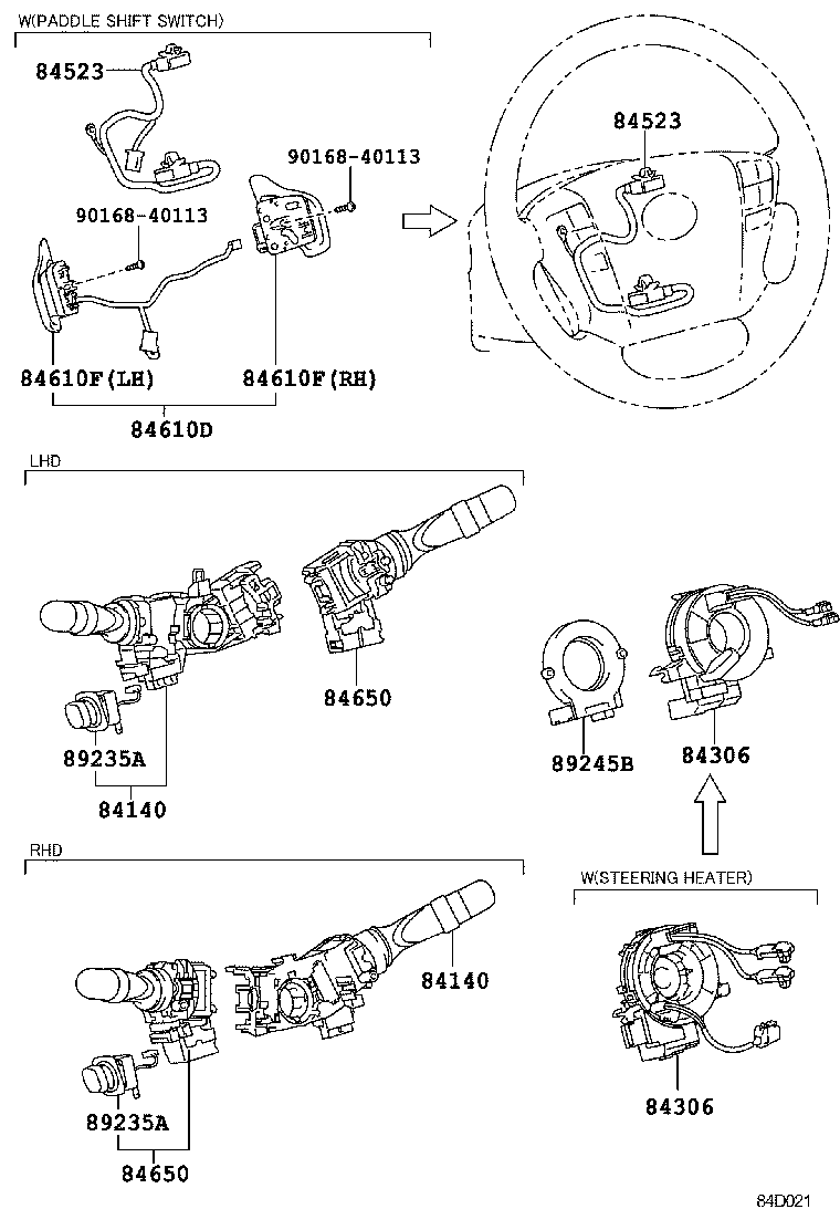 84720-60152 SWITCH ASSY, PATTERN SELECT, NO.1 product image