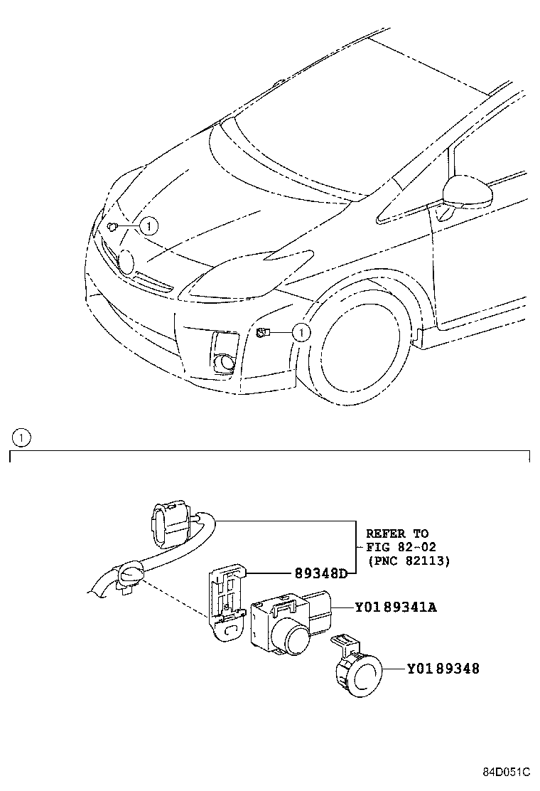 89348-12010-D8 RETAINER, ULTRASONIC SENSOR, NO.1 product image