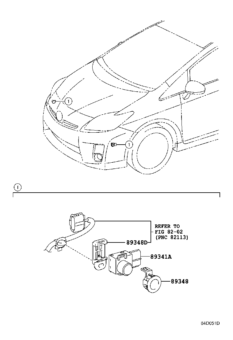 89348-12010-C2 RETAINER, ULTRASONIC SENSOR, NO.1 product image