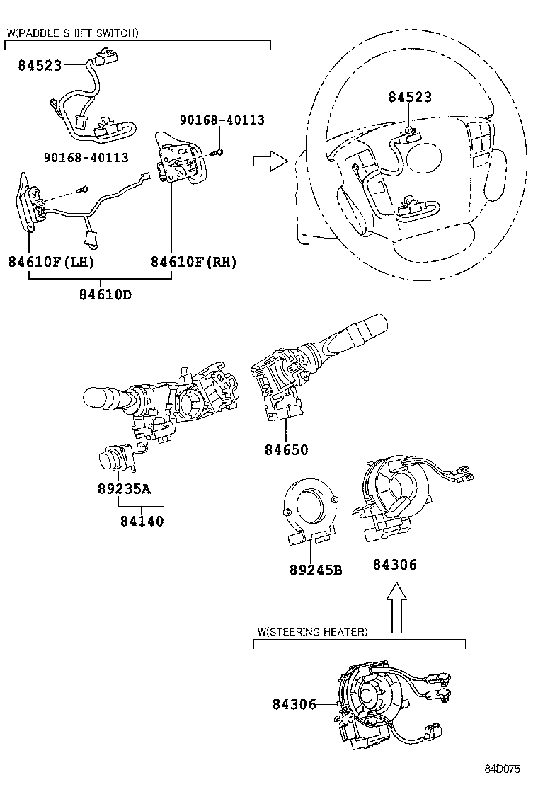 84720-60141 SWITCH ASSY, PATTERN SELECT, NO.1 product image