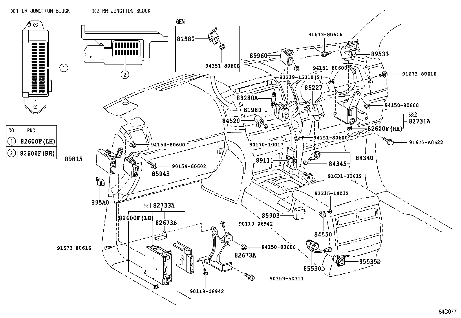 84140-60370 SWITCH ASSY, HEADLAMP DIMMER product image