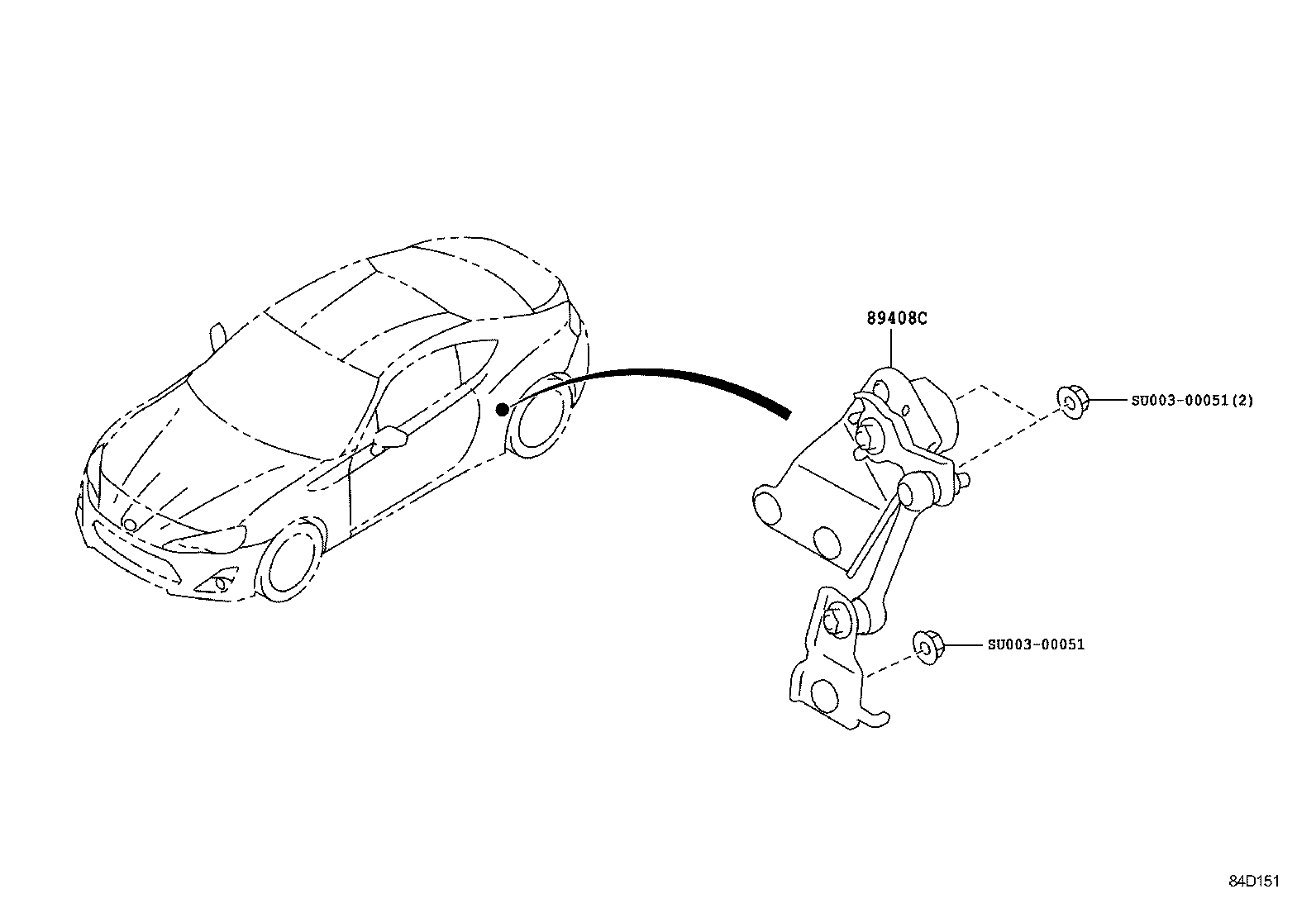 SU003-02513 SENSOR SUB-ASSY, HEIGHT CONTROL, REAR LH product image