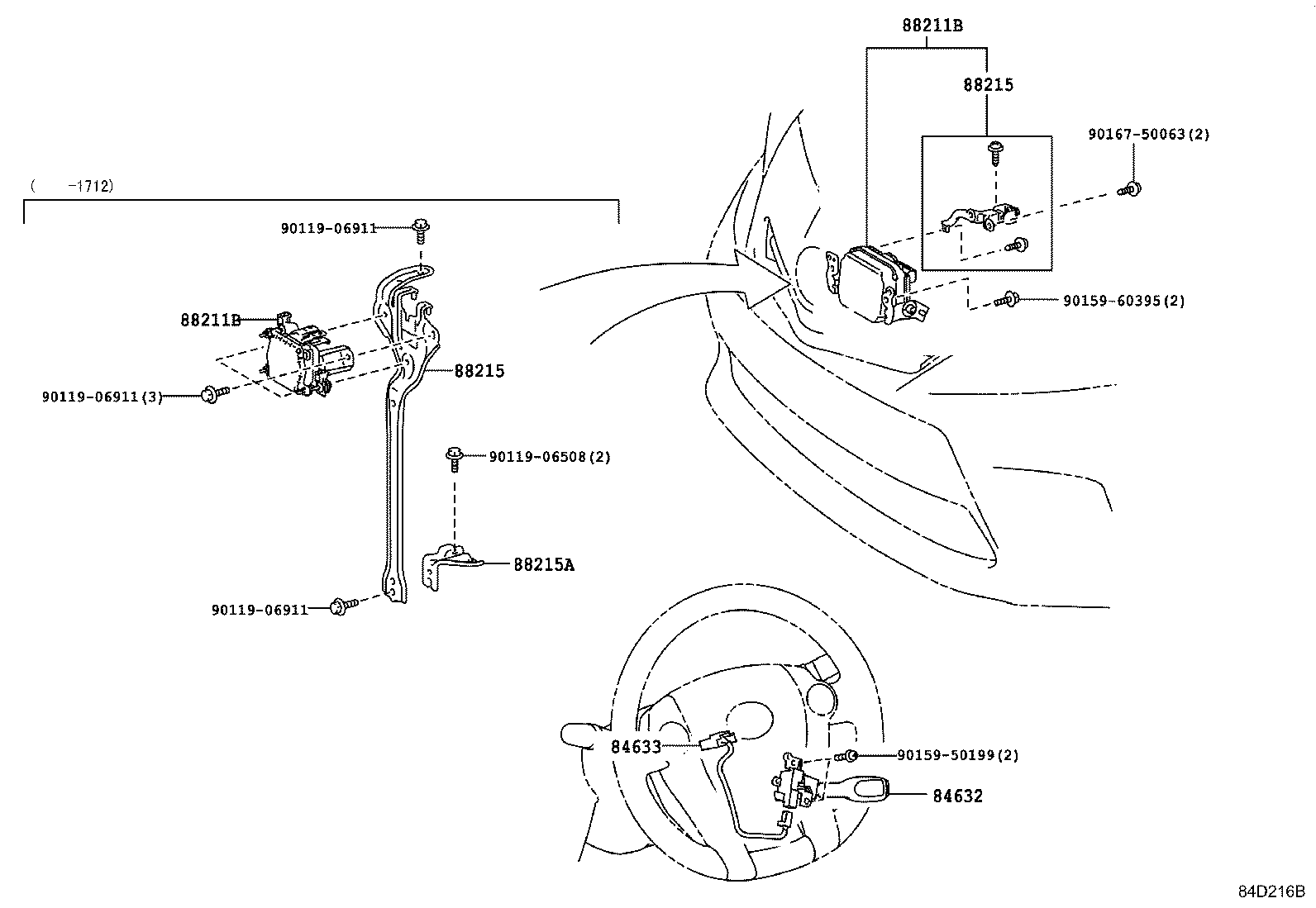 Toyota 88210-47070 SENSOR ASSY, MILLIMETER WAVE RADAR