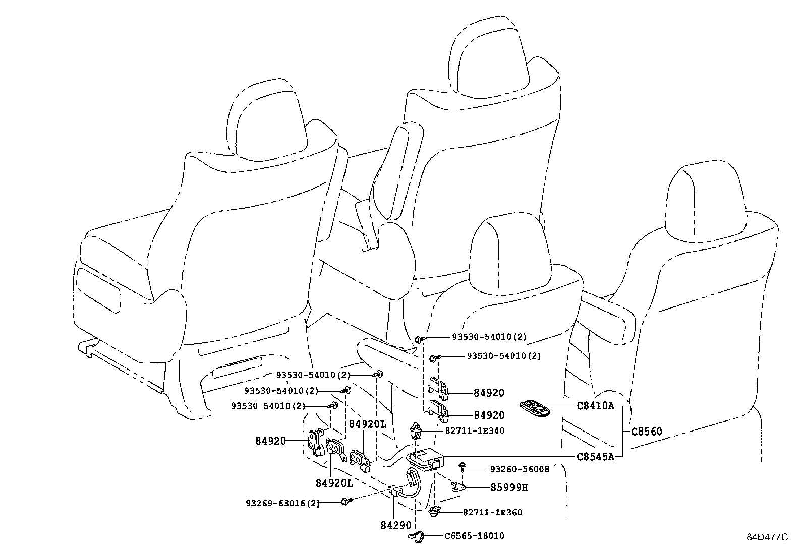 84720-28050 SWITCH ASSY, PATTERN SELECT, NO.1 product image
