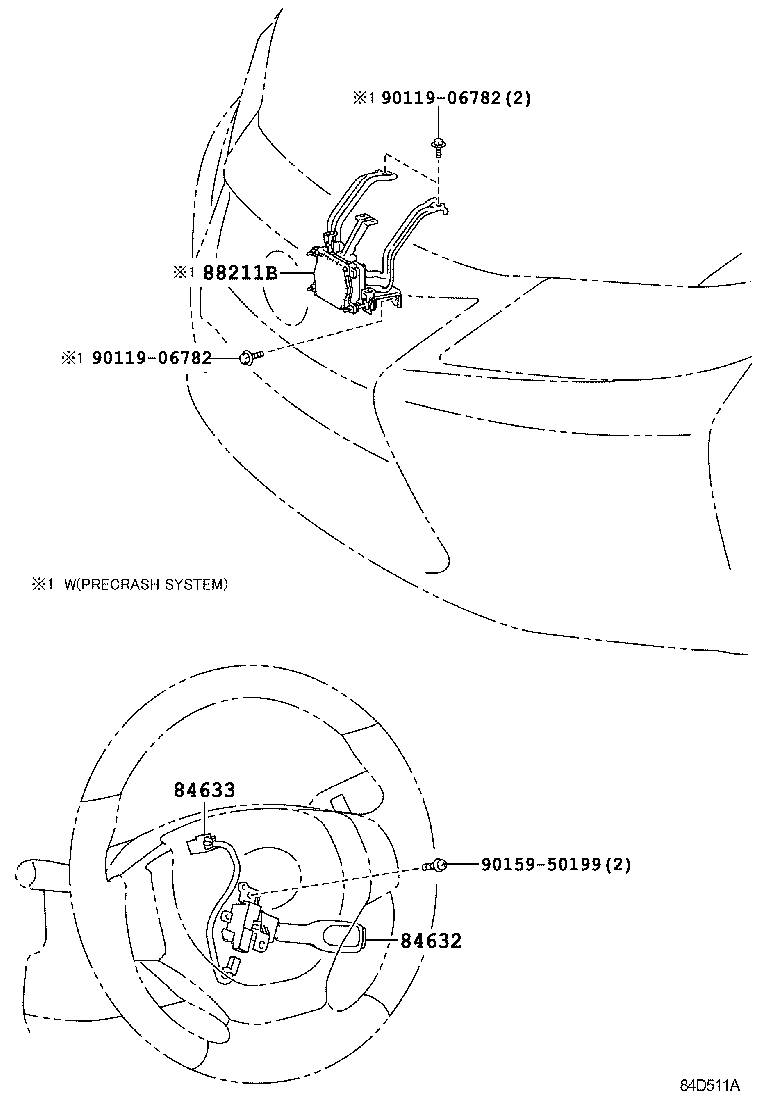 88210-33080 SENSOR ASSY, MILLIMETER WAVE RADAR product image