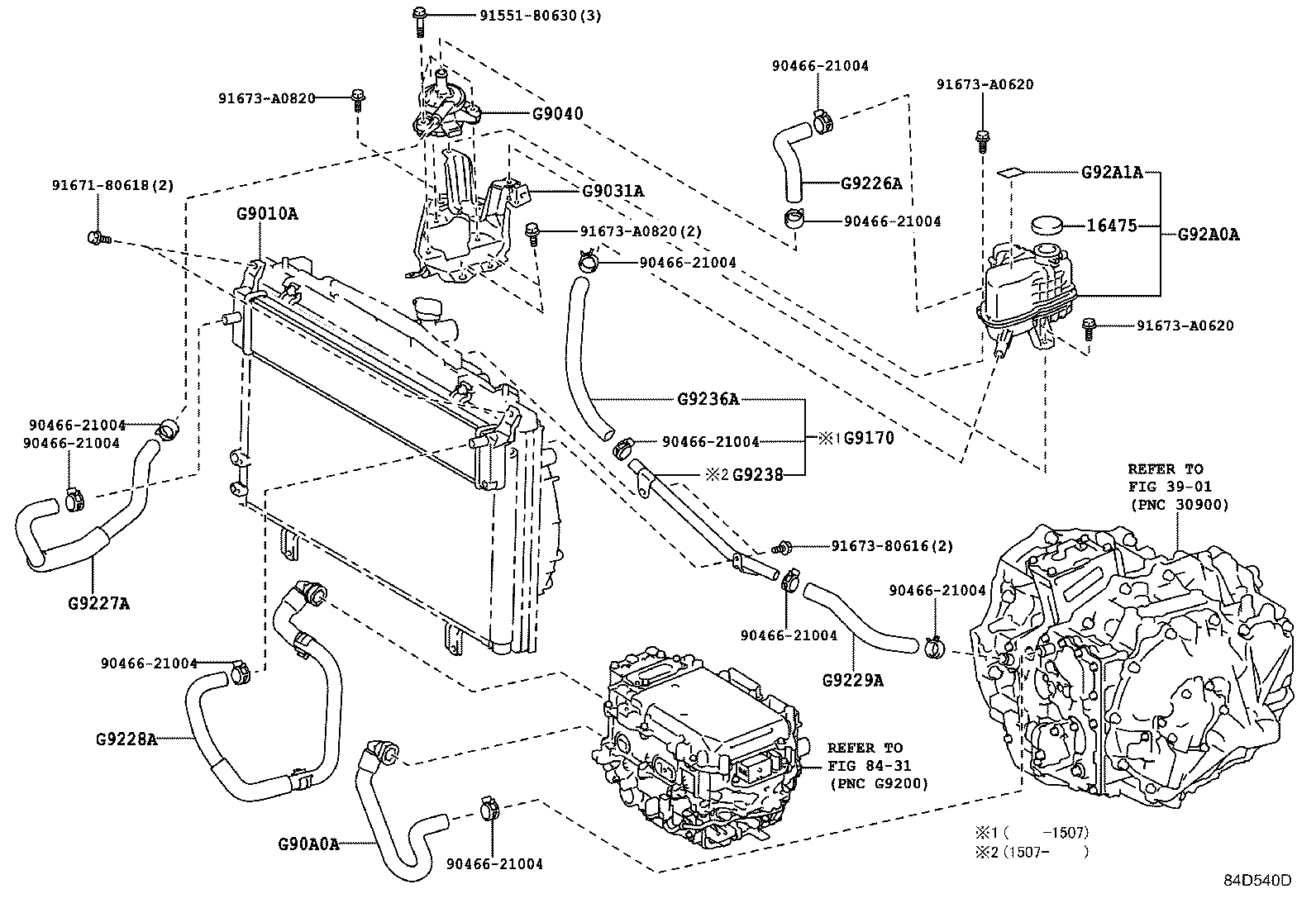 Toyota G90A0-33010 HOSE ASSY, INVERTER COOLING, NO.1