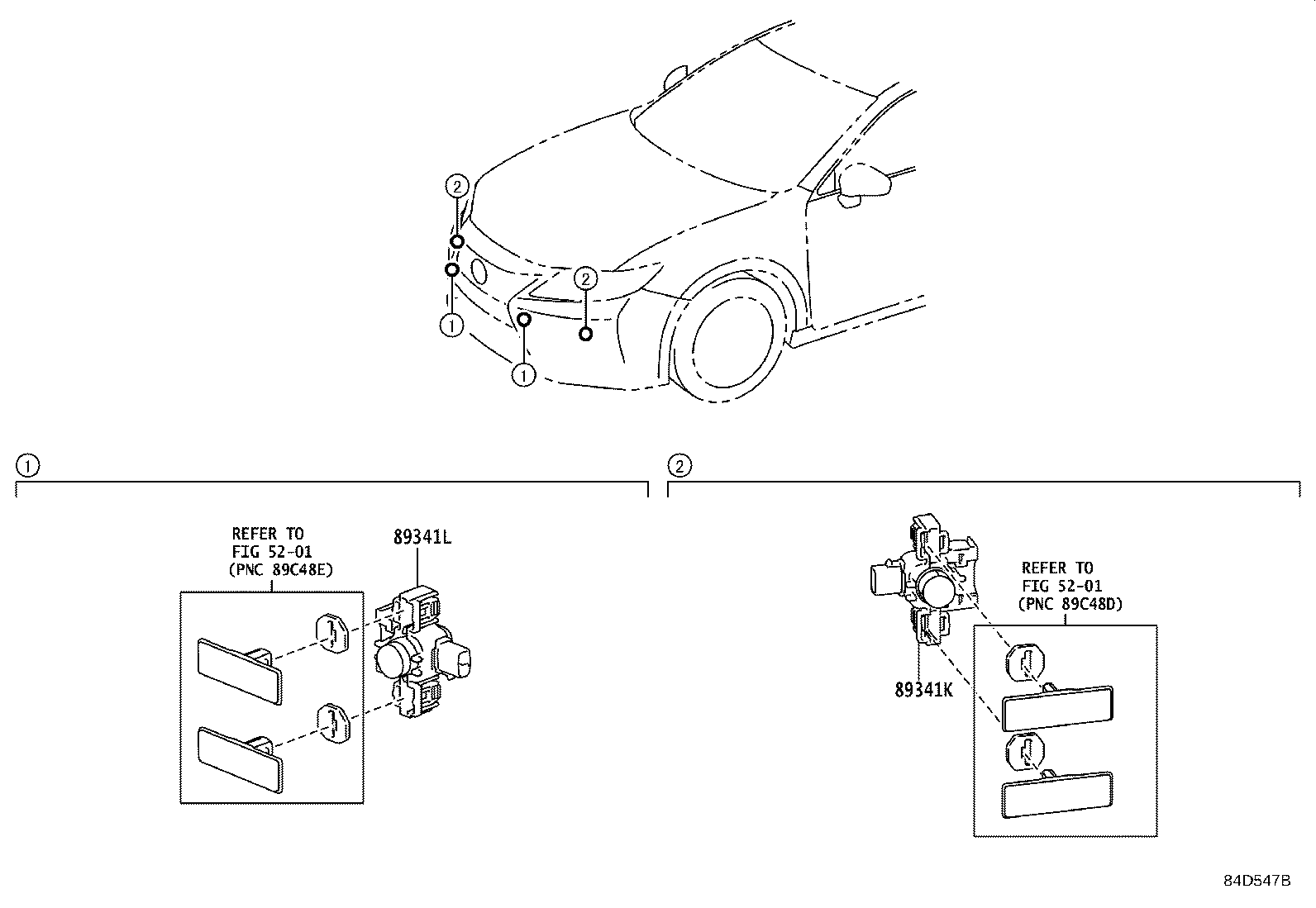 Toyota 89341-33200-C1 SENSOR, ULTRASONIC, FRONT CORNER
