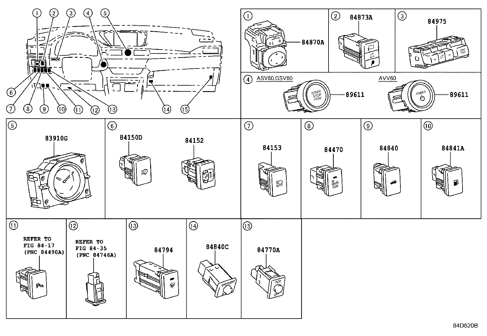 84152-48031 SWITCH, HEADLAMP LEVELING product image
