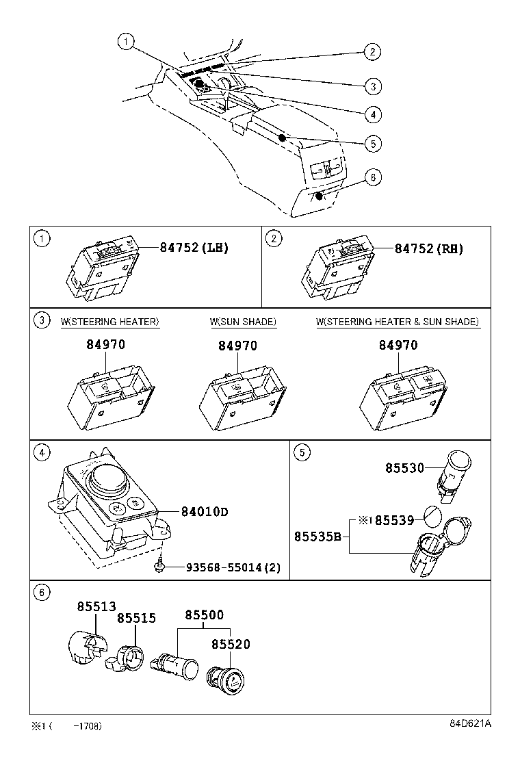 84152-48031 SWITCH, HEADLAMP LEVELING product image