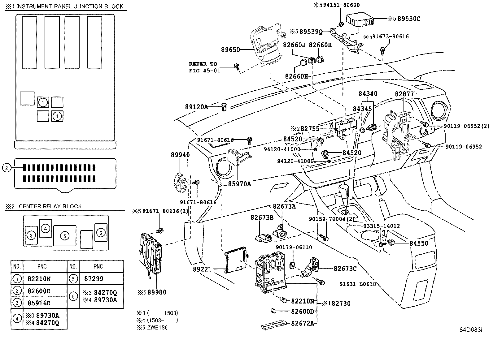 84332-12550 SWITCH ASSY, HAZARD WARNING SIGNAL product image