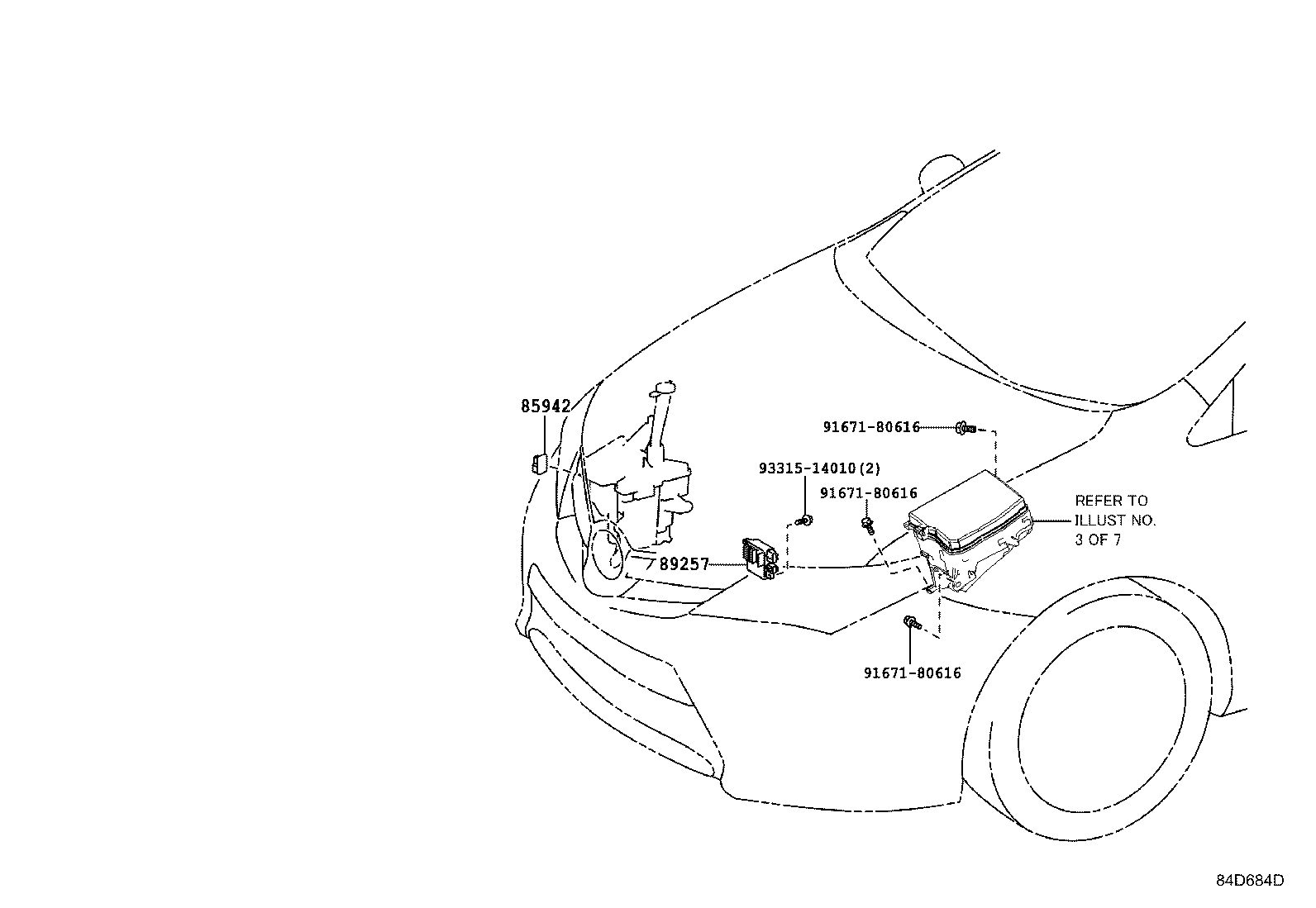 84332-12550 SWITCH ASSY, HAZARD WARNING SIGNAL product image