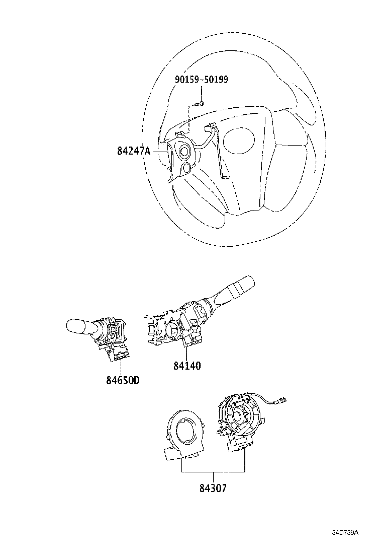 84720-74010 SWITCH ASSY, PATTERN SELECT, NO.1 product image