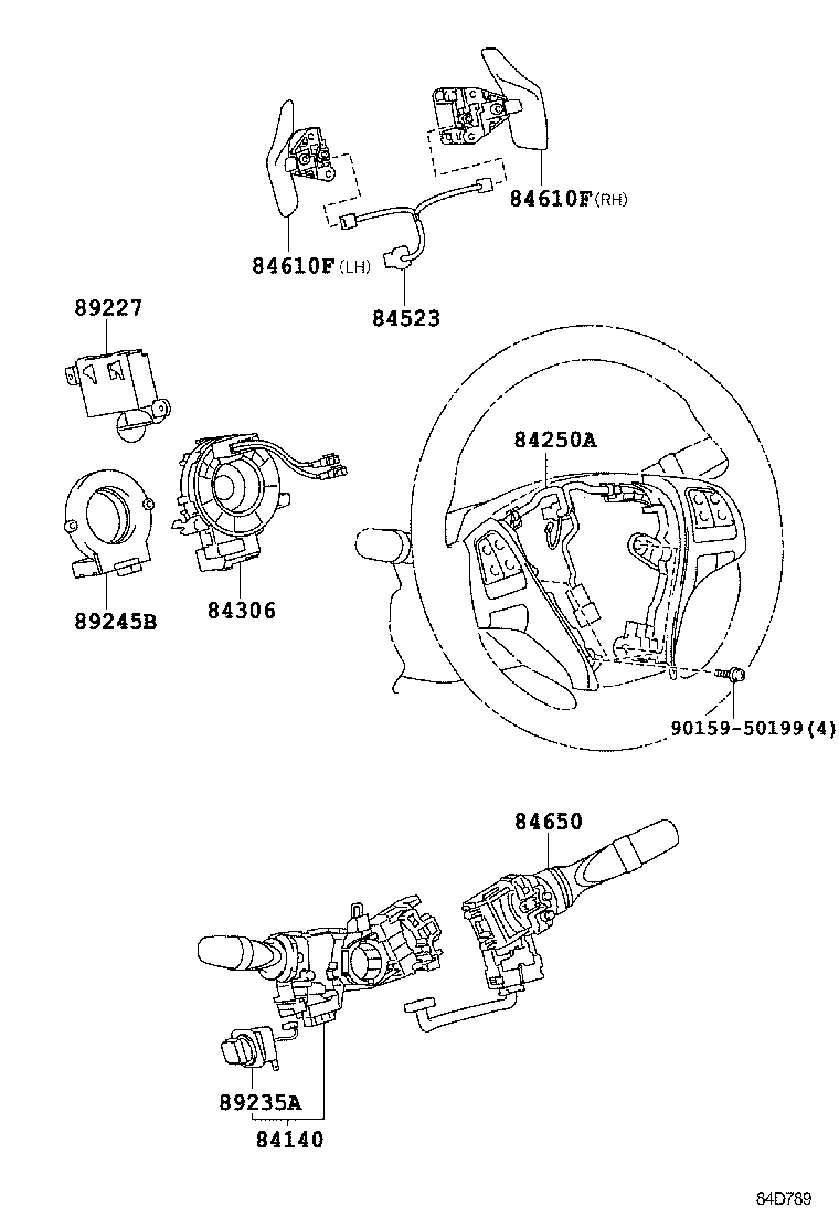 84140-50210 SWITCH ASSY, HEADLAMP DIMMER product image