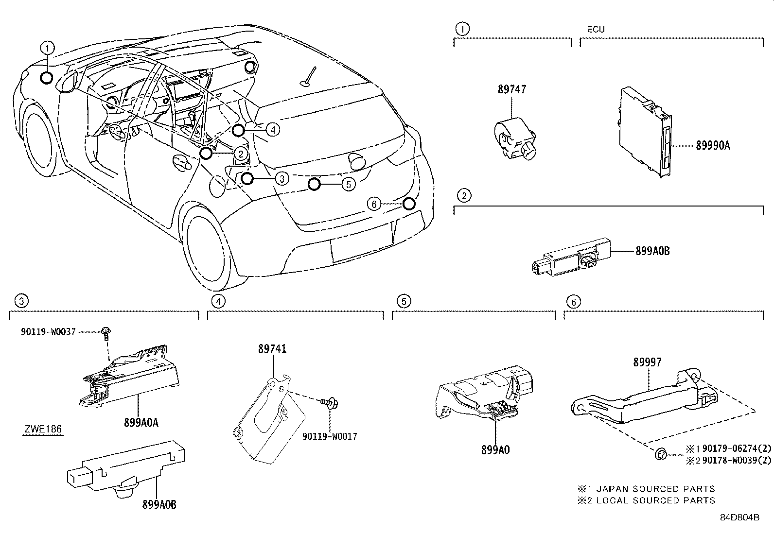 89740-02100 RECEIVER, DOOR CONTROL product image