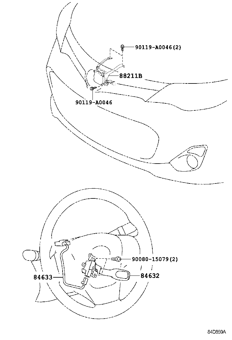 Toyota 84632-07040 SWITCH, CRUISE CONTROL MAIN