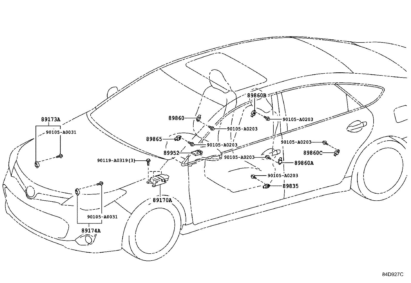 89170-07250 COMPUTER ASSY, AIR BAG product image