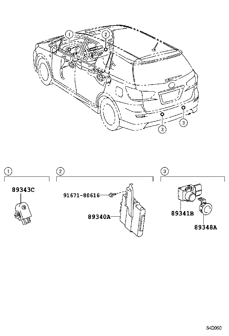 89340-68031 COMPUTER ASSY, CLEARANCE WARNING product image