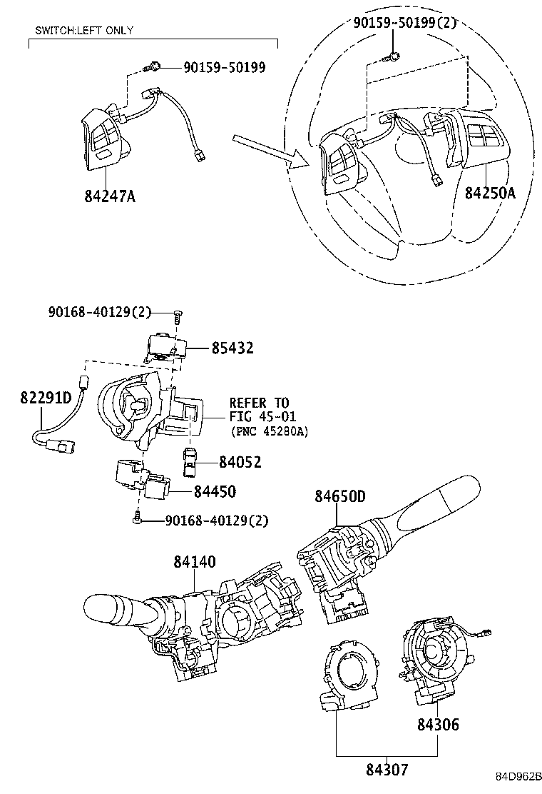 84152-12071 SWITCH, HEADLAMP LEVELING product image