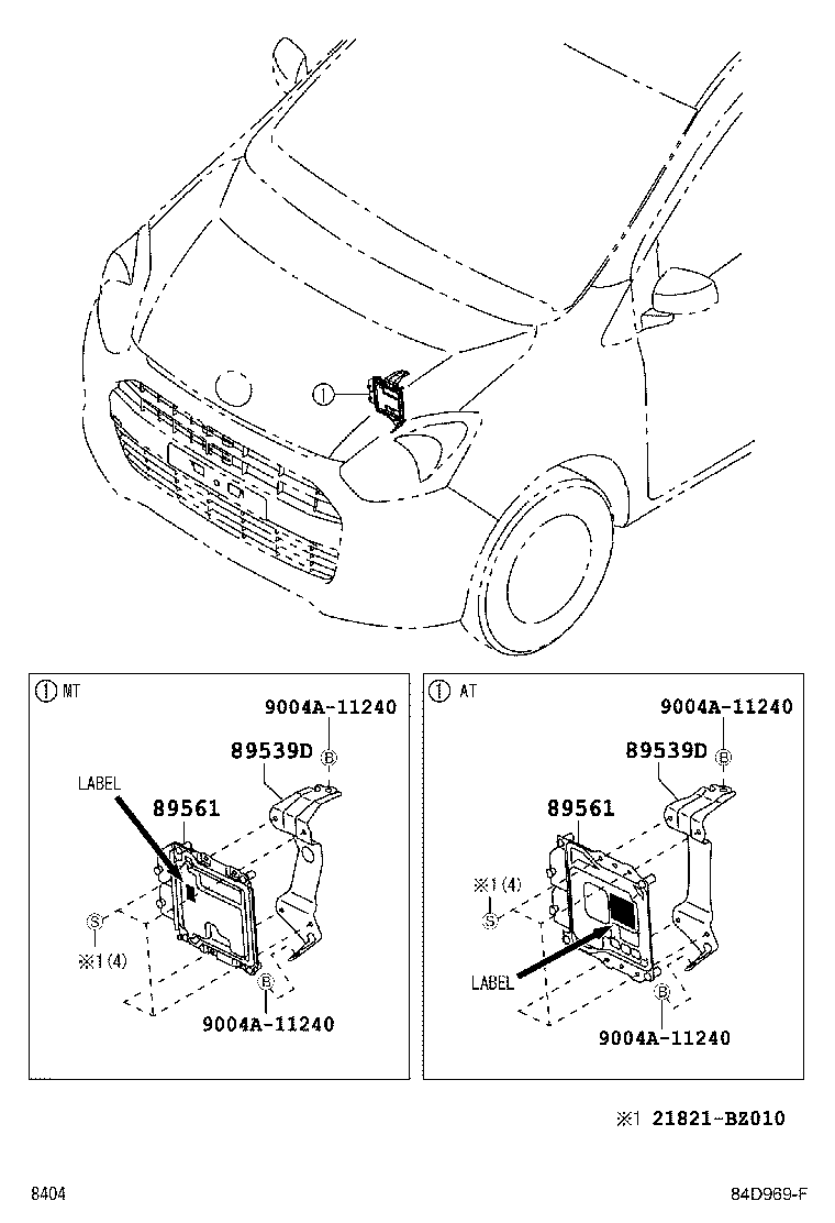 89667-BZ130 BRACKET, ENGINE CONTROL COMPUTER, NO.1 product image