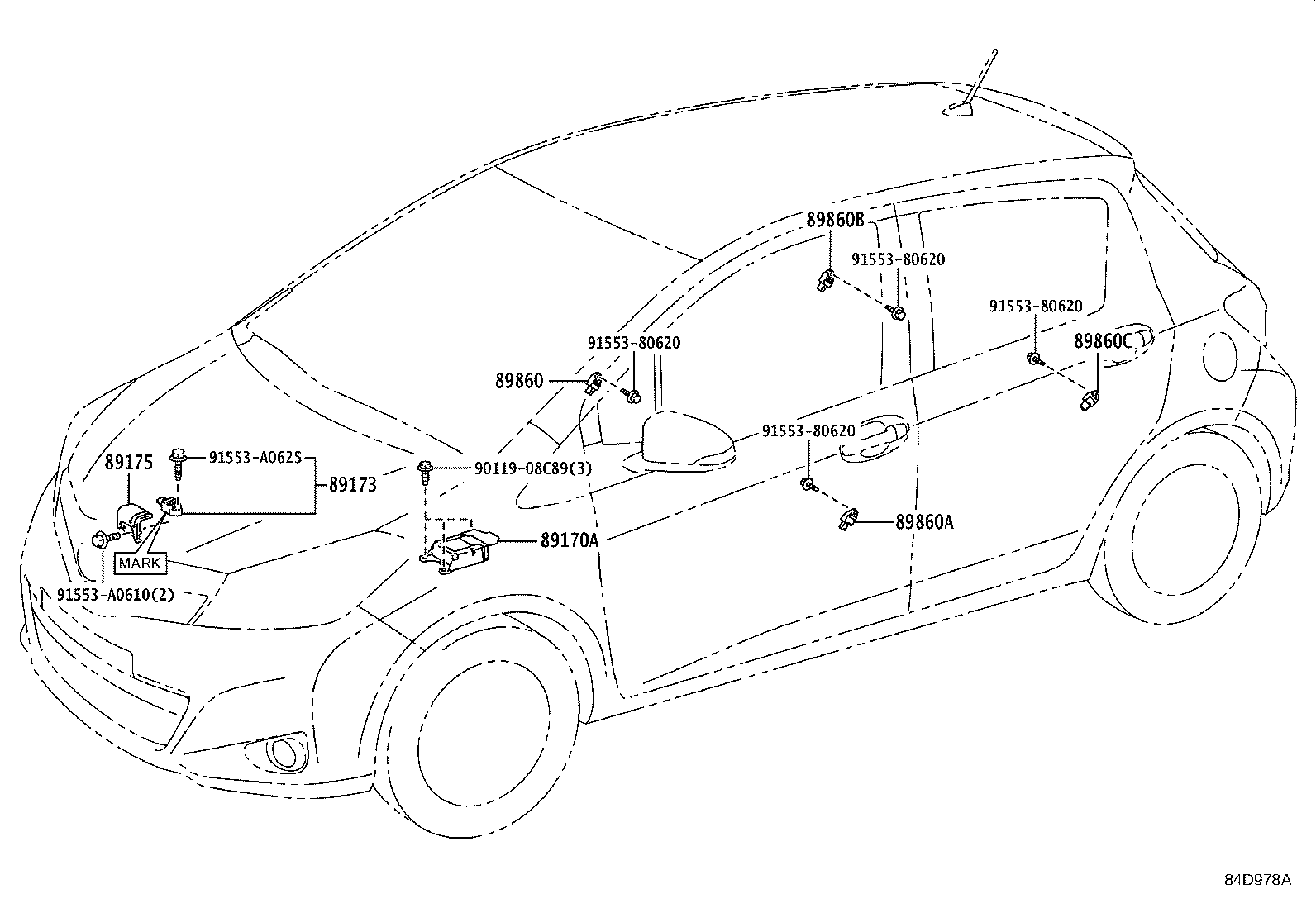 89831-52020 SENSOR ASSY, SIDE AIR BAG, RH product image
