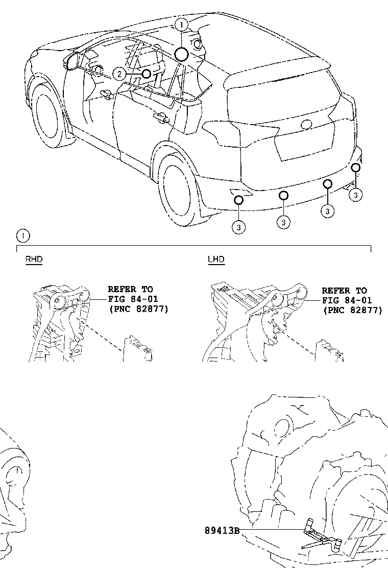 Toyota 89341-12100-B4 SENSOR, ULTRASONIC, FRONT CORNER
