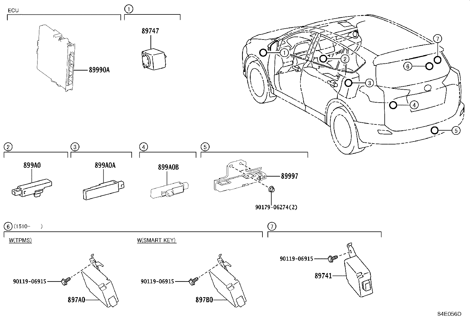 89740-42100 RECEIVER, DOOR CONTROL product image