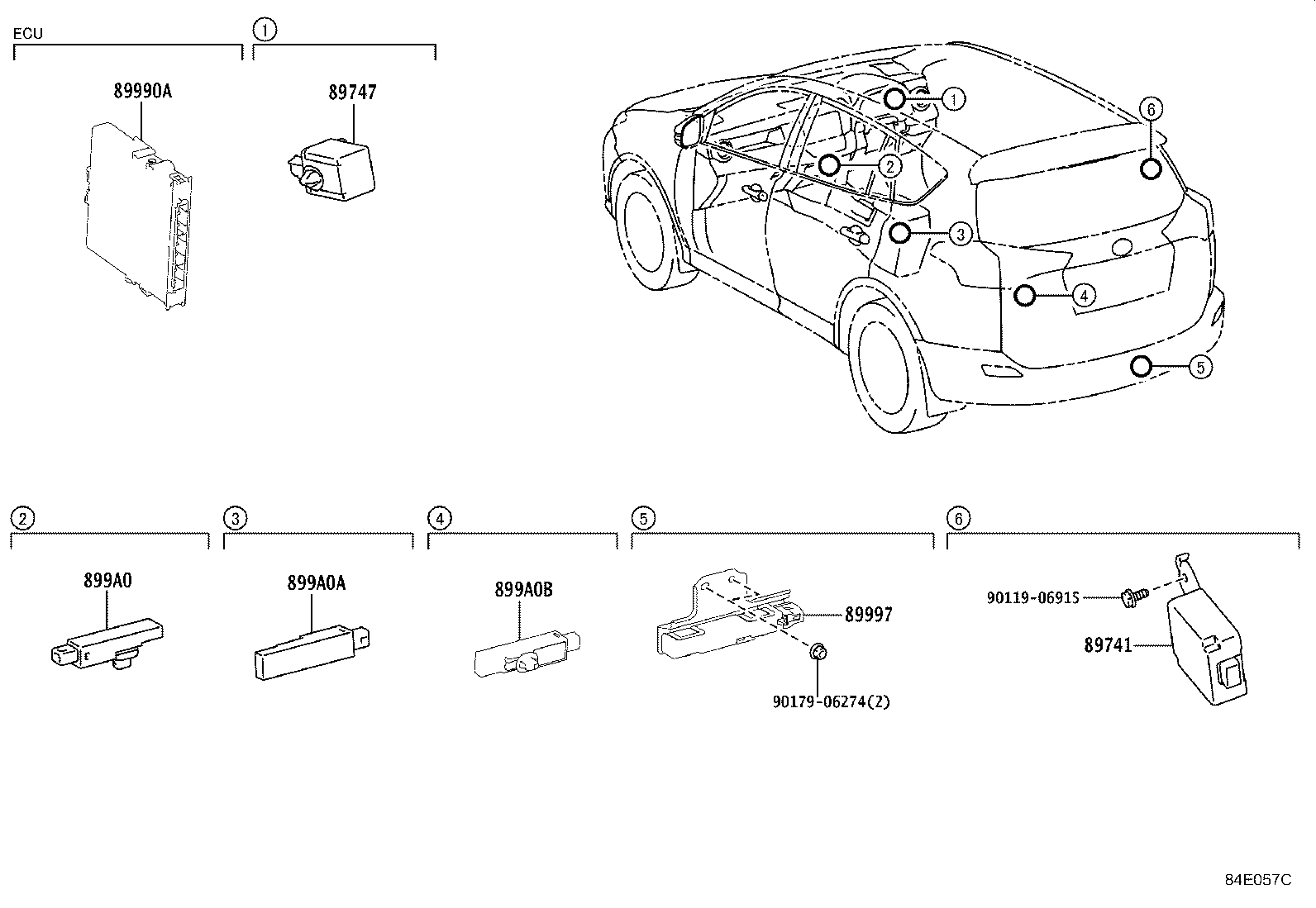 89740-42100 RECEIVER, DOOR CONTROL product image