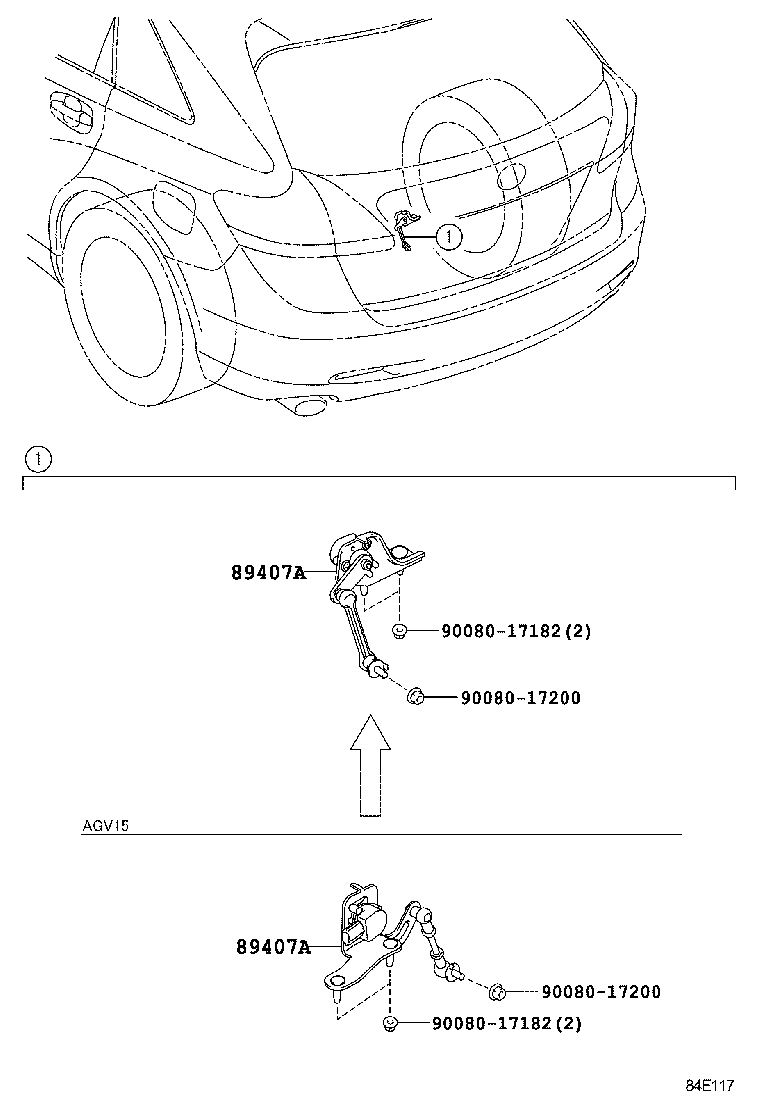 89407-0T020 SENSOR SUB-ASSY, HEIGHT CONTROL, REAR RH product image