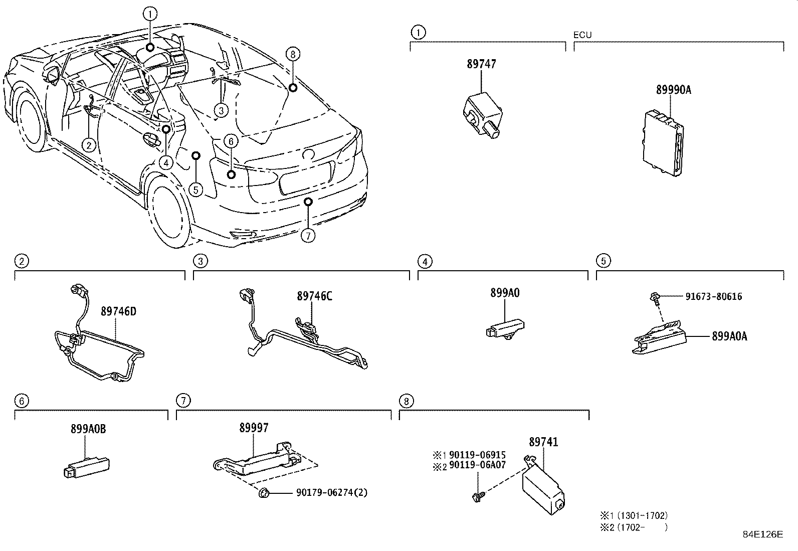 89740-75110 RECEIVER, DOOR CONTROL product image