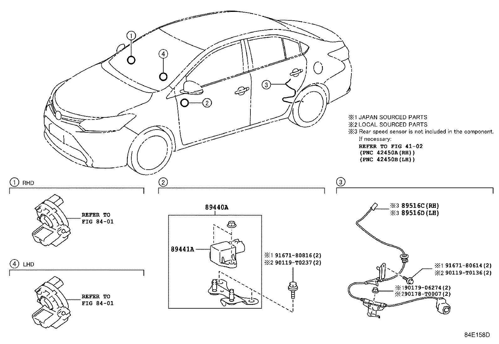 Toyota 89516-0D360 WIRE, SKID CONTROL SENSOR, LH