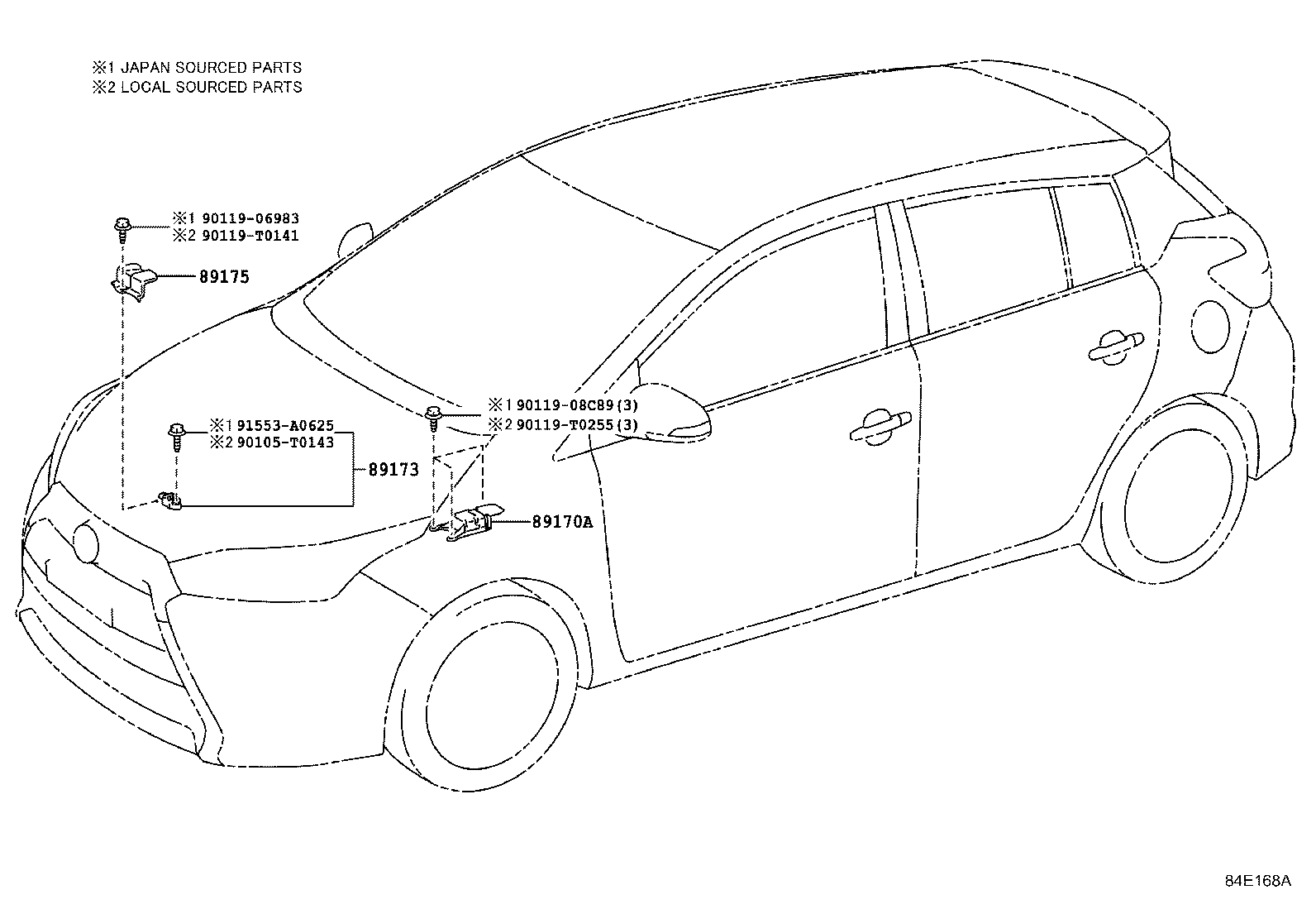 89175-0D040 BRACKET, AIR BAG SENSOR product image