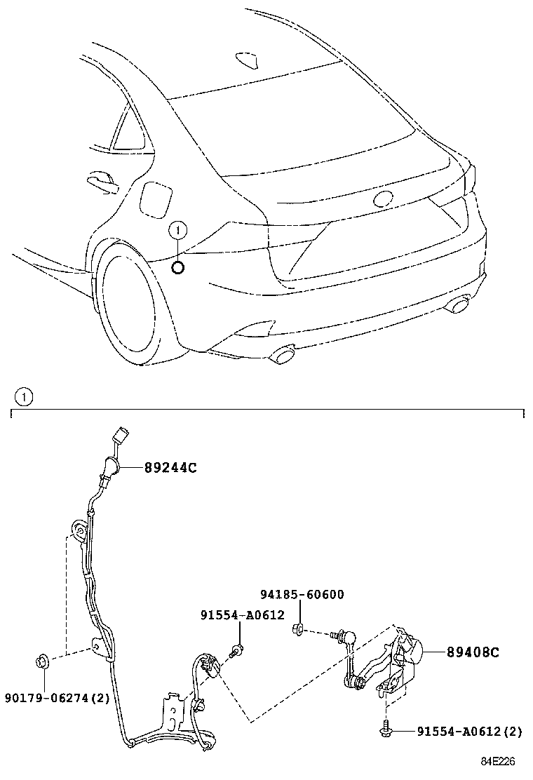 89408-30150 SENSOR SUB-ASSY, HEIGHT CONTROL, REAR LH product image