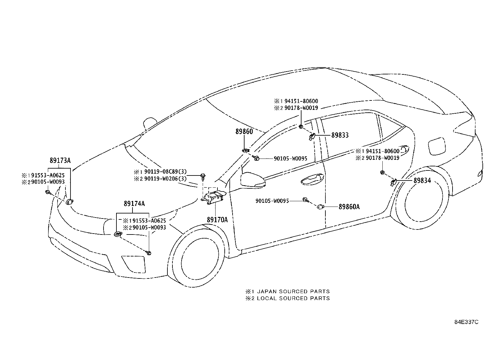 89831-02150 SENSOR, AIR BAG, REAR RH product image