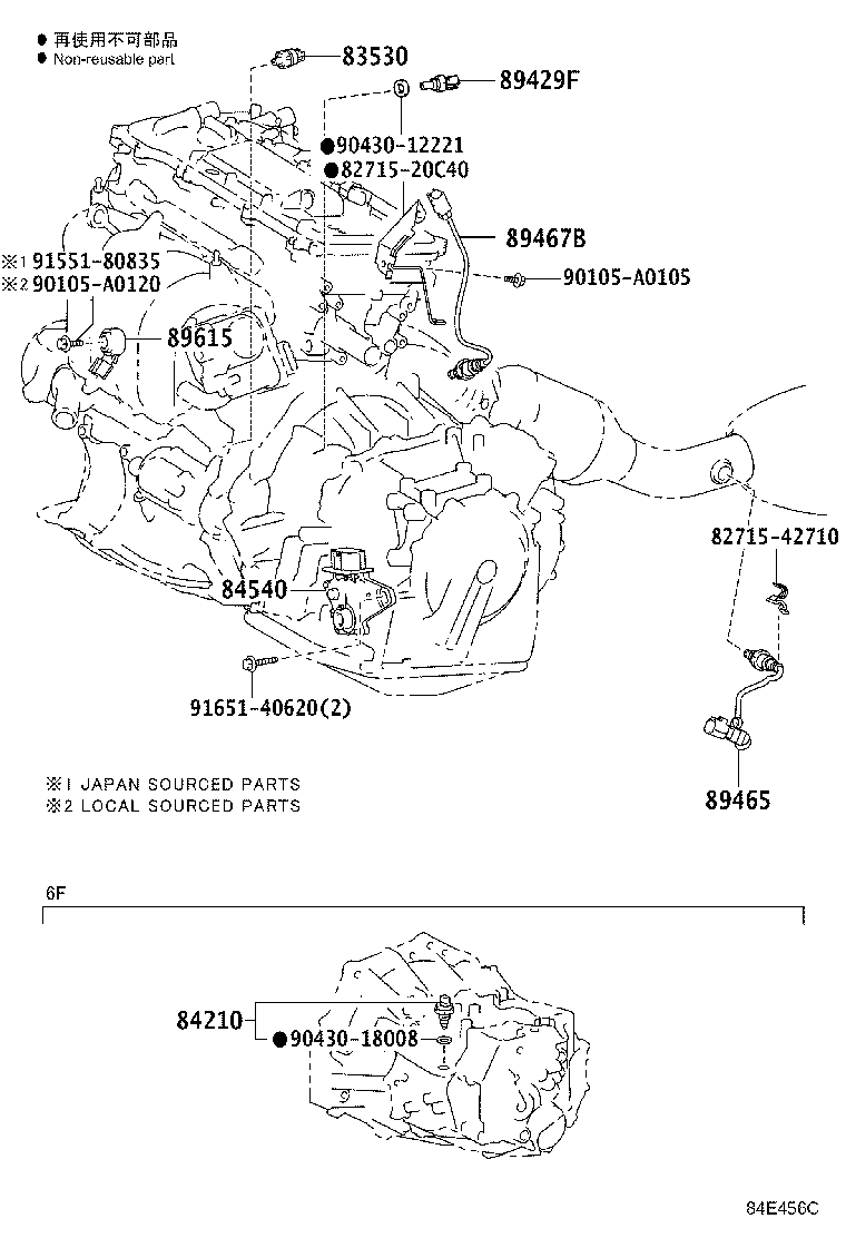 Toyota 83530-0E010 SWITCH ASSY, OIL PRESSURE (FOR ENGINE)